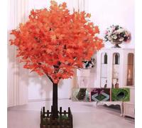 Decorative Artificial Red Maple Tree1.5m to TallRealistic Faux House Plant with Wooden Trunk & Steel Baserfect for Porch Patio Housewarming & Garden Decor