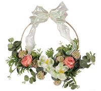 Decorative Artificial Wreath with Botanical Lily and Camellia Elements for Seasonal and Special Occasion Use (Wreath)
