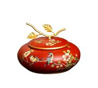 decorative ashtray, Hand Painted Ceramic Ash Tray, Windproof Smoking Anti Fly Cigarette Ashtray for Home Living Room(Red)