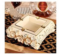 decorative ashtray, Vintage Fashion Hand Embossed Ceramic Ash Tray, Luxury Square Ashtrays for Indoor or Outdoor Use