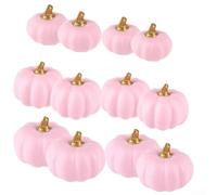 Decorative Autumn Mini Pumpkin Set Realistic Foam Pink Faux Pumpkins for Indoor Outdoor Fall Thanksgiving Halloween Party Centerpiece Crafts 6/12 Pcs 3 Sizes(12PCS)