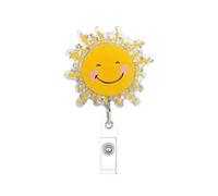 Decorative Badge Reel with Acrylic Front, Retractable Pull Access, Clear Strap Holder for Daily Work School Use Badge Clip Reel Decorative Id Holder Retractable Card Workplace Credential Classroom