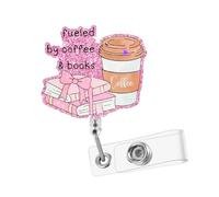 Decorative Badge Reel with Acrylic Front, Retractable Pull Access, Clear Strap Holder for Daily Work School Use Badge Clip Reel Decorative Id Holder Retractable Card Workplace Credential Classroom