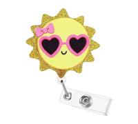 Decorative Badge Reel with Acrylic Front, Retractable Pull Access, Clear Strap Holder for Daily Work School Use Badge Clip Reel Decorative Id Holder Retractable Card Workplace Credential Classroom