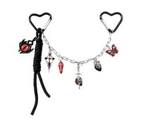 Decorative Bag Chain Purse Chain with Devil Eye Butterfly Tassels Pendant Replacement Extension Chain for Shoulder Bag