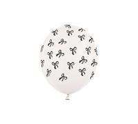 Decorative Balloons with Black Bows - Pack of 6 | Elegant Party Balloons for All Celebrations and Special Occasions