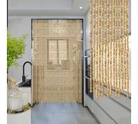 Decorative Bamboo Beaded Door Curtain Room Divider Panel for Balcony & Bedroom 110x180 cm Stylish Home & Restaurant Décor Natural Wood Design