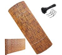 Decorative Bamboo Fencing Roll - 2x10ft for Balcony & Patio - Hand-Woven Waterproof Garden Fence with Tie Wraps for Easy Installation