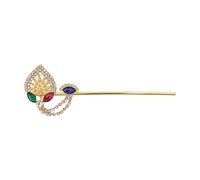 Decorative Bansuri Bansi Decorative Brass God Accessories Laddu Gopal Metal Flute Small Size for Ladoo Gopal Meenakari and Rhinestone Flutes for Indian Diwali Festival Decor (Size:-4")