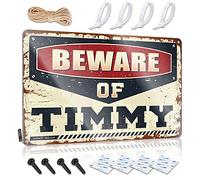 Decorative Bar Signs Beware Of Timmy Tin Sign Beer Decor Office Tin Sign(20X30CM)