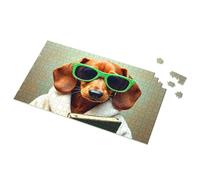 Decorative Bar Signs Chic Dog In Sunglasses And Bathrobe Picture Puzzle Funny Street Signs Man Cave Decorations(1000PCS)