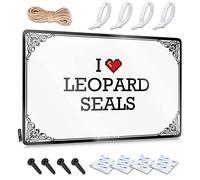 Decorative Bar Signs I Love Leopard Seals Tin Sign Funny Warning Signs Bar Signs Vintage(20X30CM)