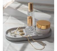 Decorative Bathroom and Vanity Tray - A Modern Concrete Tray to Beautifully Display Lotion & Soap Dispensers On Your Bathroom Counter - This Perfect Small Organizer Keeps Your Kitchen Area Neat