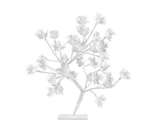 Decorative Battery Operated 32 Warm White LED Bonsai Style Tree Table Lamp Light with Fibre Optic Flowers - 45cm