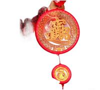 Decorative Battery Powered LED Lantern With Fu Character, Featuring 3D Acrylic Carved Patterns For Hanging On Doors And(J)