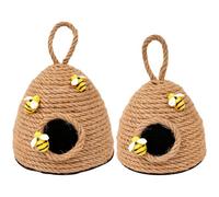 Decorative Beehive with Handmade Jute Rope and Honey Bee Features, Available in Twin Sizes