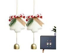 Decorative Bells, Bell Wind Chimes, 2 x Portable Wind Chimes with Vintage Bells, Golden Bells on Rope, Doorbell Hanging, Car Pendant, Christmas Tree Bells for the Christmas House