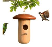 Decorative Bird Box - Wooden Cheat Houses for Nesting from the Outside | Hummingbird Nest | Wooden Huts Mushroom Design Hut Decoration for Garden Tree Balcony Patio Use