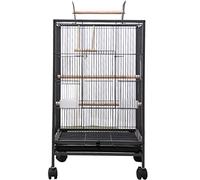 Decorative Bird Cage for Parakeets and Canaries, Iron Construction with Dividers, Large Square Design, Upgraded Features for Avian Comfort