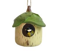 Decorative Bird Houses,Handmade Resin Outdoor Nesting Boxes | Unique Sheltered Warm Place with Twine Resin Craft for Home Garden Decor