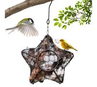 Decorative Bird Nesting Holder, Refillable Material Feeding House, 7.4x7.4x2.72 inches Easy Fill with Open Access Feature, Strong Hanging Bird Cage Kit Set, Modern, Garden Patio Use