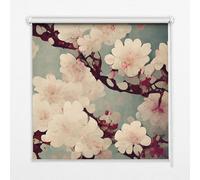 Decorative Blackout Window Shade 90x140 cm | Cherry Blossom | Full Blackout Roller Blind | 100% Light Blocking | Bedroom Nursery Home Cinema Office | Chain Control | Easy Fit | UV Block