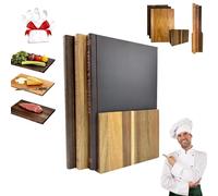 Decorative Book Cutting Boards for Kitchen, Book Cutting Board Set, Cuttings Board that Looks Like Books, Wooden Chopping Boards Set with Stand, for Cheese Meat Vegetables (3PC+ Stand)