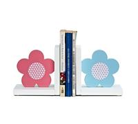 Decorative Book End Home Office Modern Pastoral Flowers Bookends Wood Book Ends Gift Non-Slip Supports For Home(A)