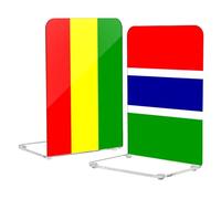 Decorative Book Ends Acrylic Book Holder for Cookbooks National Flag of Guinea National Flag of The Gambia