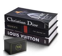 Decorative Book for Home Decor, Celebrating Graduations,Fake Books, Minimalist Decor, Coffee Table Decor Books, Designer Book, Aesthetic Shelves, Hidden Storage Hardcover Faux Book, Set of 3 (Dark)