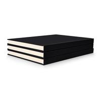 Decorative Book Set | Set of 3 Real Linen Covered Book Set | Extra Large Books | Coffee Table Decor | Shelves Mantle Decor | Modern Home Decoration | Extra Large Journals | Guest Books [Black]