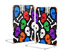 Decorative Bookends Clear Book Stopper for Library Skull Pattern