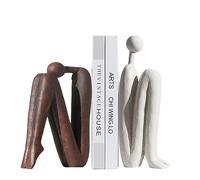 Decorative Bookends for Heavy Books, Thinker Statue Book Holders for Shelves & Office Desk, Abstract Decor Aesthetic Book Ends Stoppers, Modern Bookshelf Decoration