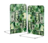 Decorative Bookends Non Skid Book Stopper for Library Funny Dollar Cash Money Pattern