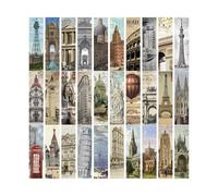 Decorative Bookmarks 100pcs World Classic Architecture Bookmarks Reading Books Marked Paper Cards for Book