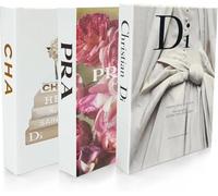 Decorative Books for Home Decor, Set of 3 Fake Designer Hard Cardboard Books Without Page Only for Decoration Coffee Table, Bookshelf, Living Room TV Stand Modern Faux Book Covers Gift Worthy Set