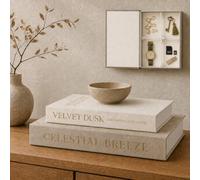 Decorative Books Set of 2, Faux Book Storage Boxes with 4 Layouts