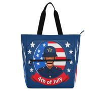 Decorative Books Tote Bags for Kids Women Men, 4th Of July Independence Dayblue Soldier Sturdy Heavy Duty Teacher Tote Bag Library Bag for School Work Travel Rainbow bolsos para guardar