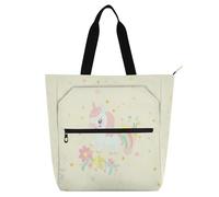 Decorative Books Totes Book Bag for Boys Girls Adults, Pastel Rainbow Dreamy unicorns Lightweight School Beach Bag Shopping Bag with Zipper for School Work Travel Rainbow para libros de