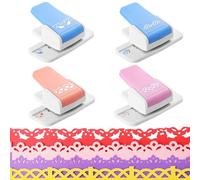 Decorative Border Punch Set (4 Pcs), Includes Lotus, Jasmine, Dolphin & Ribbon Patterns for Paper Crafts