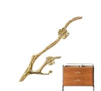 Decorative Brass Cabinet Handle - Branch Style Furniture Pull, Solid Metal Hardware, Smoth Polished Finish, Modern Elegant Design | Ideal Drawer Dresser Cupboard Wardrobe Fixture for Apartment Hotel