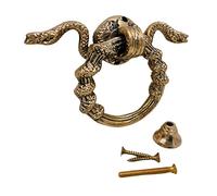 Decorative Brass Door & Gate Knocker Snake Design Shiny Brass Handle Pull Antique Knocker Door Accessories Home Decor Round Decoration Entrance Decor