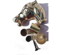 Decorative Brass Horse Head Walking Stick Handle, Antique Style Cane Topper with Mounting Hardware