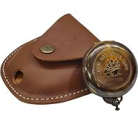 Decorative Brass Sundial Compass with Leather Case Royal Collectible for Home & Office Décor Retro Antique Compass