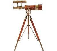 Decorative Brass Telescope Marine Gift Functional Instrument Collectibles Gift Item (Brass Antique + Leather