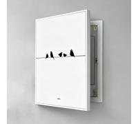 Decorative Breaker Box Cover-Modern Electrical Panel Cover For Hiding Fuse/Meter Boxes,Decoration Creative Hanging Picture Wall Mounted,PS Frame,Office,Living Room(White-L,60cm*80cm(23.6 * 31.5IN))