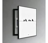 Decorative Breaker Box Cover-Modern Electrical Panel Cover For Hiding Fuse/Meter Boxes,Decoration Creative Hanging Picture Wall Mounted,PS Frame,Office,Living Room(Black-R,60cm*80cm(23.6 * 31.5IN))