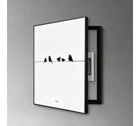 Decorative Breaker Box Cover-Modern Electrical Panel Cover For Hiding Fuse/Meter Boxes,Decoration Creative Hanging Picture Wall Mounted,PS Frame,Office,Living Room(Black-L,60cm*80cm(23.6 * 31.5IN))