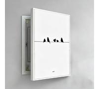 Decorative Breaker Box Cover-Modern Electrical Panel Cover For Hiding Fuse/Meter Boxes,Decoration Creative Hanging Picture Wall Mounted,PS Frame,Office,Living Room(White-R,60cm*80cm(23.6 * 31.5IN))