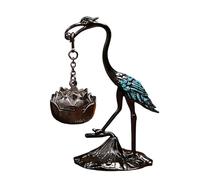 Decorative Bronze Finish Hanging Scented Holder Crane Figurine Metal Elegant Home Burner Decoration